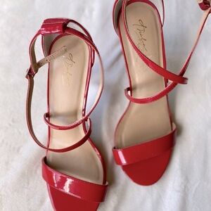 Thalia Sodi Red Patent Leather Strappy Sandals